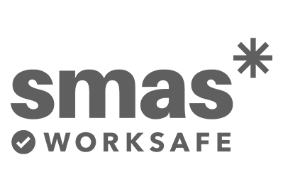 smas worksafe logo black and white for bricklaying in manchester